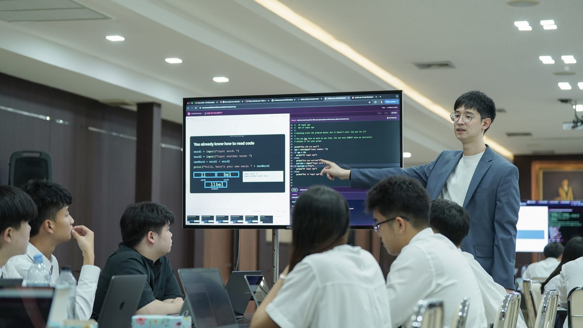 Walking through a Python exercise on screen